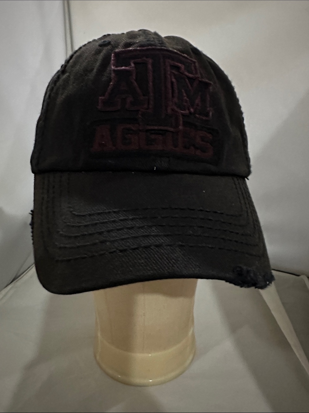 Aggies Black Distressed Baseball Cap